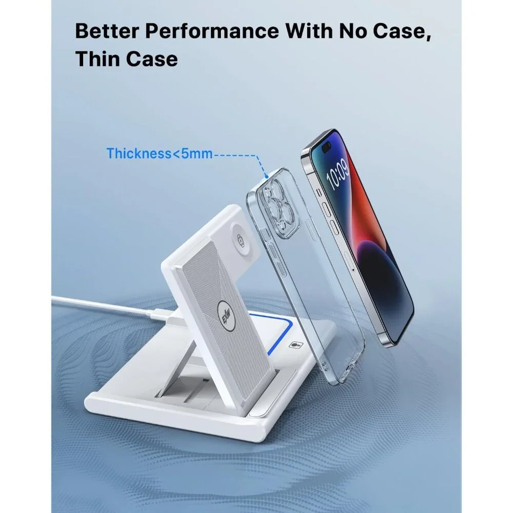 3 in 1 Wireless Charging Station for iPhone 14 13 12 11 Apple Watch 8-2 AirPods
